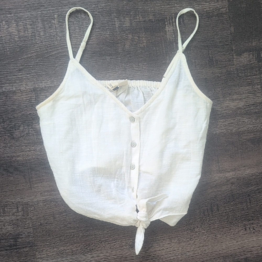 Roxy White Button-Front Camisole